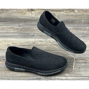 Skechers Men's Flex Walk Goga Mat Black Suede Leather Quick Fit 9.5 ~SN#54012